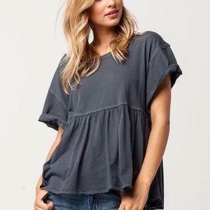 Grey free people baby doll top